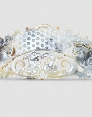 漢白玉雙龍首鳳出廓璜（仿製品）